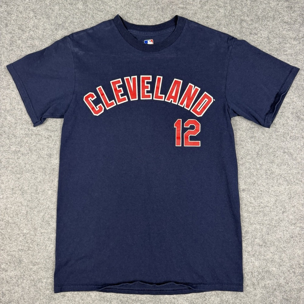 Francisco Lindor Cleveland Indians MLB Navy T-Shirt Size S Small Majestic 12